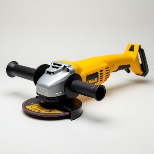 Mesin canai sudut berwarna kuning dan hitam.